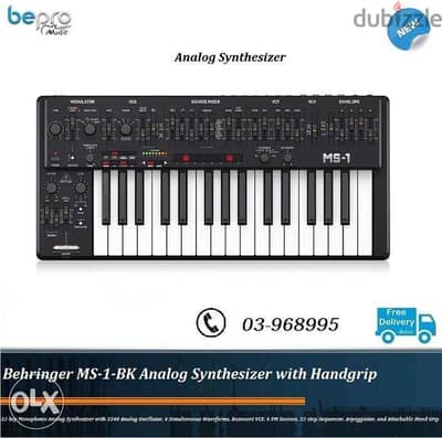 Behringer MS-1-BK Analog Synthesizer with Handgrip, 3340 Analog Oscil