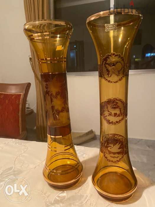2 EGERMANN Czech Republic Crystal Brown Vases 3