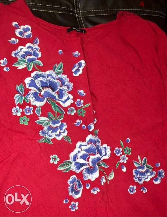 women clothing, blouse, tshirt, top, red color 1