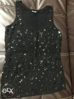 women clothing, top, black color with small hearts 0