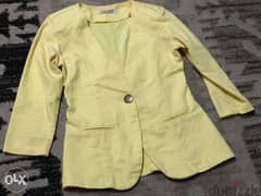 jacket, blazer for women, classic, yellow color 0