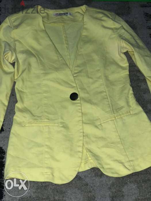 jacket, blazer for women, classic, yellow color 2