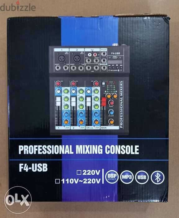 mixer 3 channel + usb + bluetouth + radio fm, new in box 1