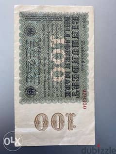 عملة ١٠٠ مليون مارك الماني ١٩٢٣ الطباعة على جهة واحدة