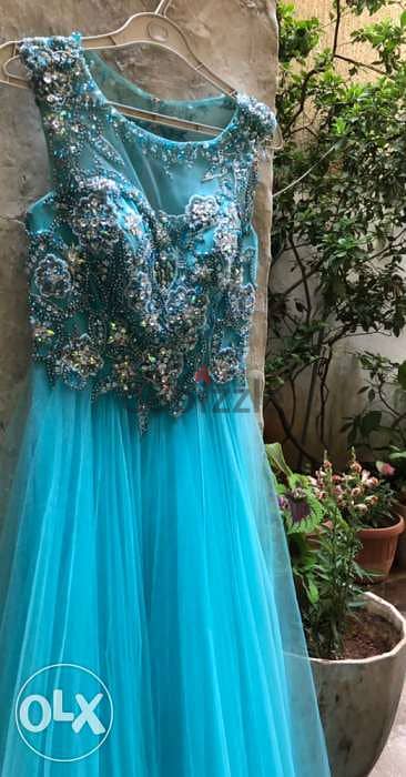 women clothing,long dress for ladies, turquoise color, high quality+++ 1