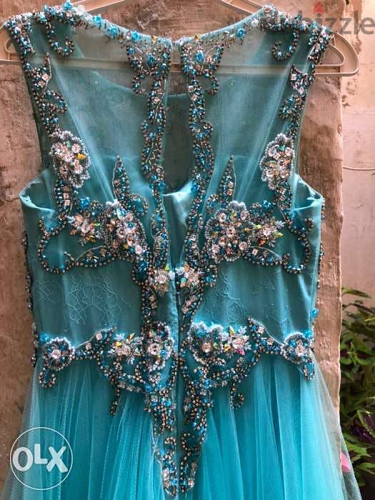 women clothing,long dress for ladies, turquoise color, high quality+++ 4