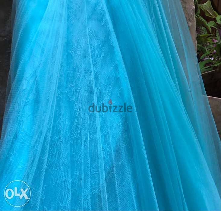 women clothing,long dress for ladies, turquoise color, high quality+++ 6