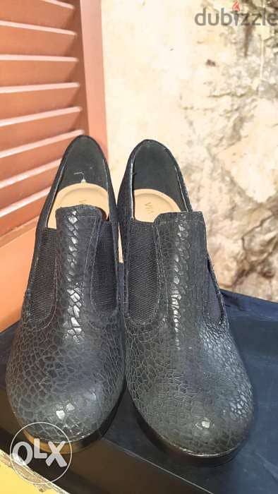 Via Uno black croc guenuine leather shoes heels boots 39 سكربينة بوط 4