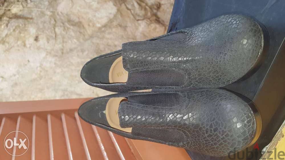 Via Uno black croc guenuine leather shoes heels boots 39 سكربينة بوط 6