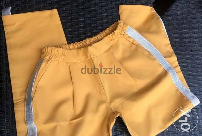 Pant, pantalon yellow/gold color+silver style on side,high quality 3