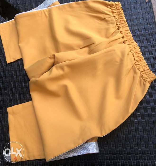 Pant, pantalon yellow/gold color+silver style on side,high quality 4