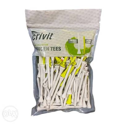 Crivit Golf Tees Wood – White/Green – 150pcs