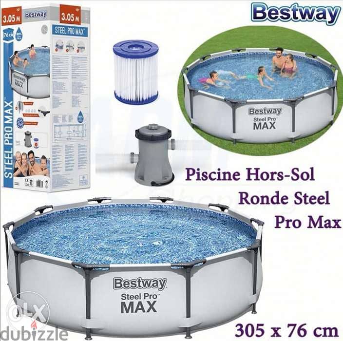 bestway 3.05 x 76 cm pool + filter pump + intex مسبح بركة 0