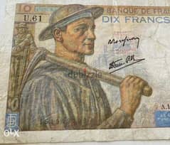 عملة ١٠ فرنك فرنسي الحرب العالمية الثانية سنة ١٩٤٤