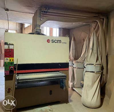 SCM SANDYA 110cm +Hood+ Compressor حفافة خشب + شفاط+ + ضاغط هوا