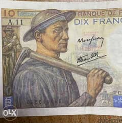 عملة عملات ١٠ فرنك فرنسي اصدار سنة ١٩٤٢ 0