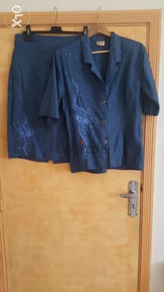 Ensemble skirt jacket set 46 embroidery تايور نسائي مطرز جاكيت وتنورة