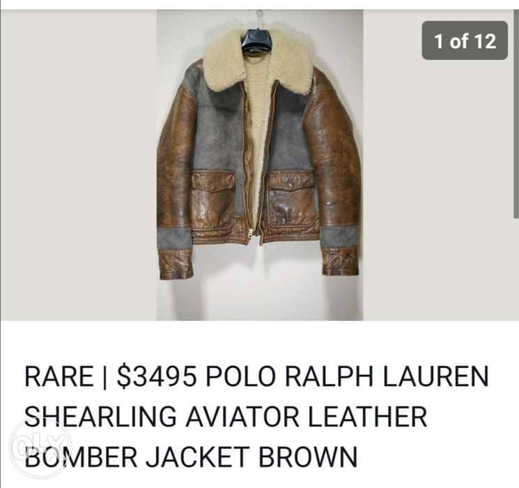 Ralph Lauren bomber shearling leather jacket 6