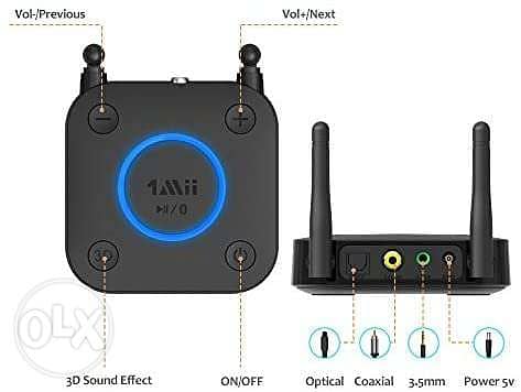 1Mii B06TX Bluetooth 5.0 Transmitter for TV to Wireless Headphone 1