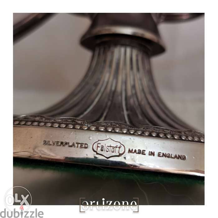 Falstaff Silver Plated Triple Candelabra 3