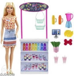 Barbie Smoothie Bar Playset, Blonde Barbie Doll, Smoothie Bar & 10 Acc