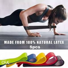 5 PCs Fitness Elastic Bands Material Latex 0