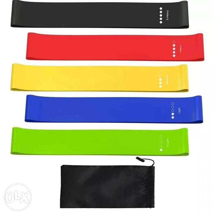 5 PCs Fitness Elastic Bands Material Latex 1