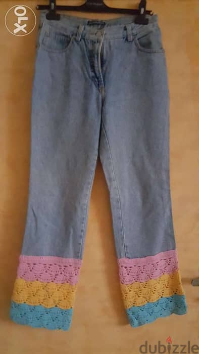 Compagnia Italiana jeans with crochet 38 40جينز مع كروشيه 0