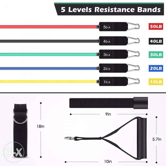 Resistance Bands 11pcs Premium quality up to 150lb 2