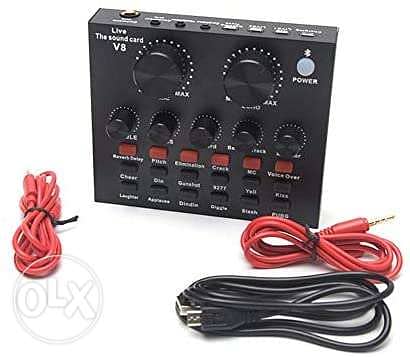 V8 Live Sound Card, Karaoke Sound Mixer Recording Sound Card USB Audio 0