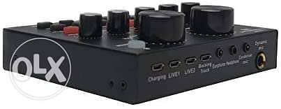 V8 Live Sound Card, Karaoke Sound Mixer Recording Sound Card USB Audio 3