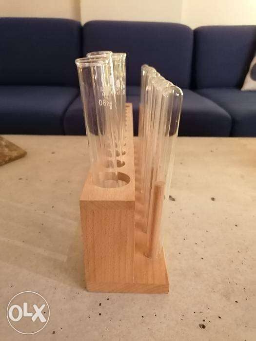Original Test tubes with wooden rack (tube a essaie) 1