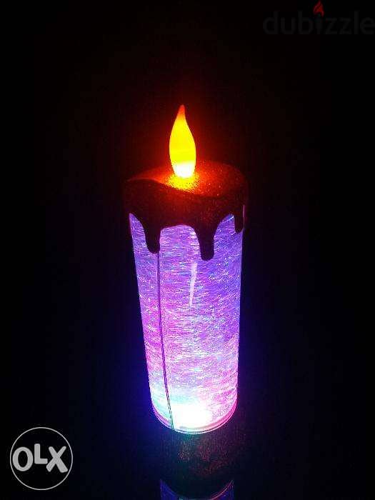 Romantic Candle LED Color Changing with Water Swirling Glitter Candle 3