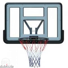 Basketball board with ring