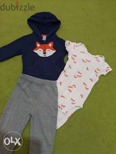 Carter's set, 12 months, set 3 pieces for kids boy