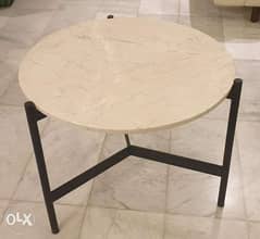 Sicilian Perlatino Marble Coffee Table 70cm diameter with metal base 0