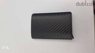Carbon Fiber RFID Blocking Men's Credit Card Holder Leather Bank Card 0