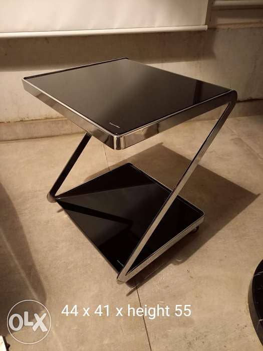 Side table glass & chrome 0