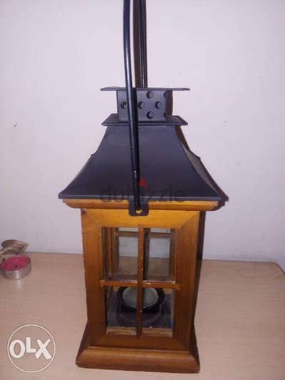 Wood glass metal small candles lantern 32*12 cm approx