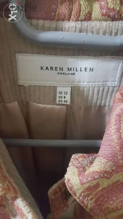 Karen Millen Canevas velvet long jacket coat 40 معطف خريفي 4