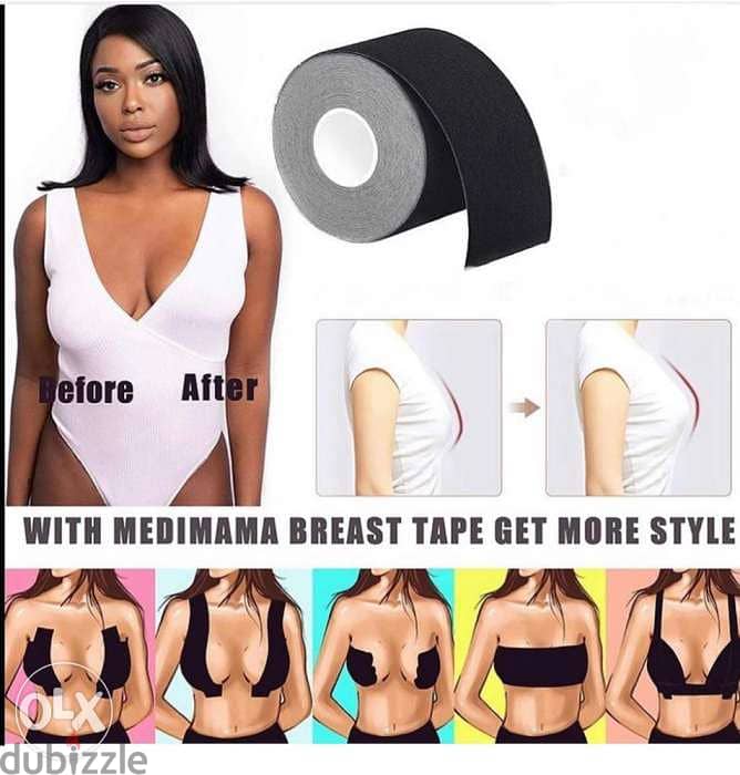 Roll Boob Tape Women DIY Breast Nipple Covers Push Up Bra Body Straple 1