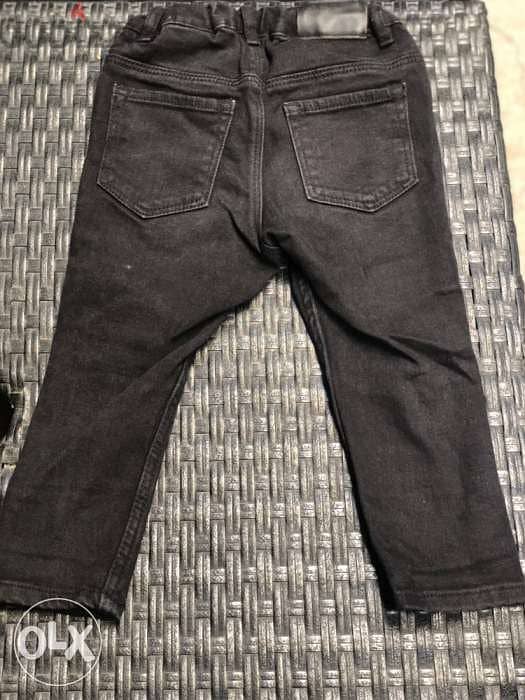 clothing for kids boy; 9-12 months, black jeans, slim fit 2