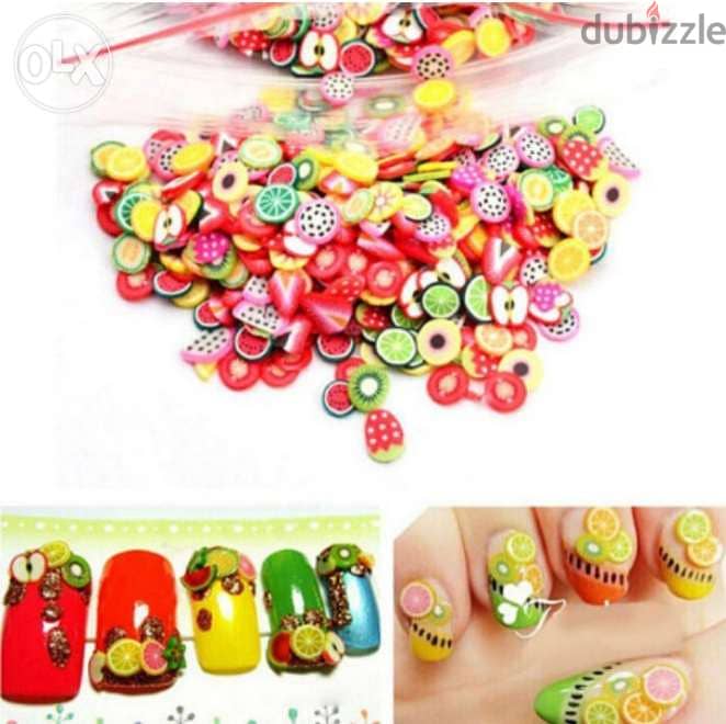 3D fruits for nails tubes or sliced stickers 1