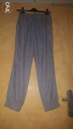 Topshop gray cotton trousers pants pantalon small 36 بنطلون