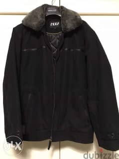 man jacket dain black size L / XL , col fourrure w btenchel 0