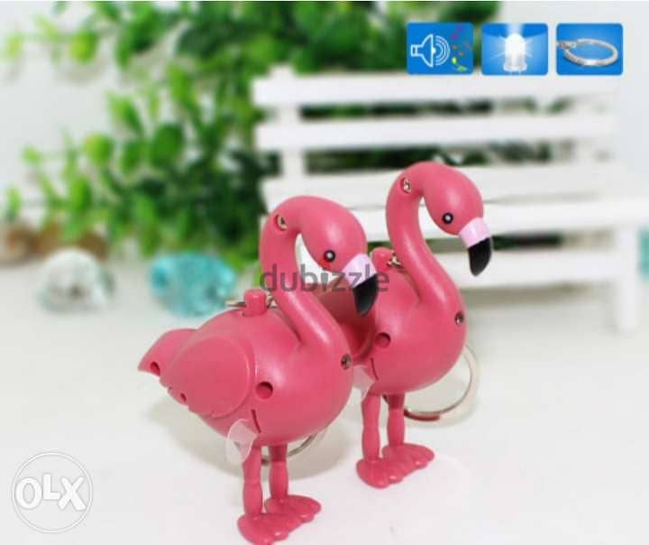 High quality flamingo light and sound keychain 10$ 2