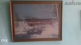 Puzzle picture in a wooden frame (assembled in 1970). 0