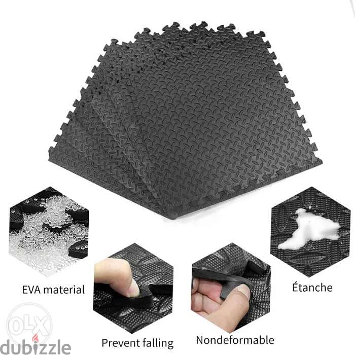 Black foam mat 1m*1m*2.5cm EVA 1
