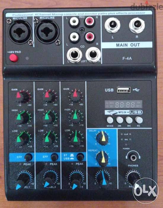mixer 4 channel with effect & usb & bluetouth,new in box 1