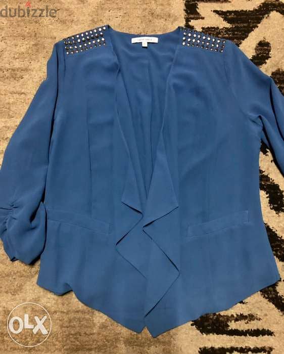 women clothing, jacket, stylish, navy color, size small 2